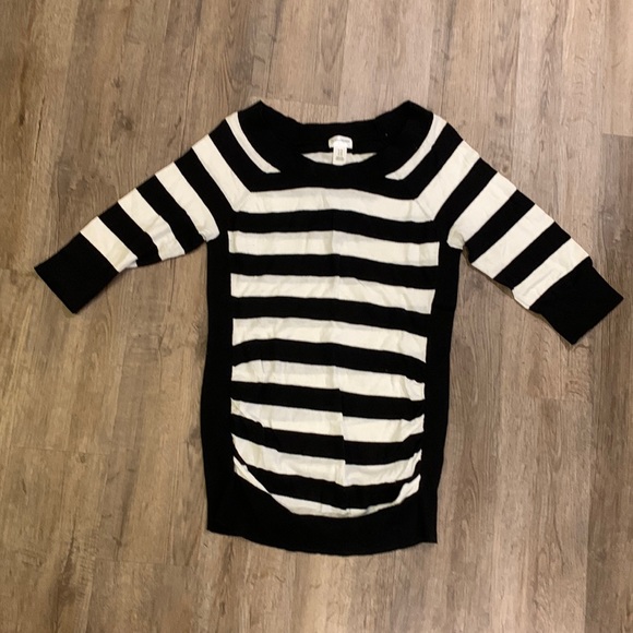 Motherhood Maternity Black and white striped sweater, 3/4 sleeve length Size M - Picture 1 of 2